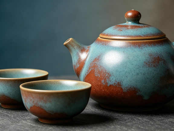 柴炉颜色釉系窑变茶具组合套装