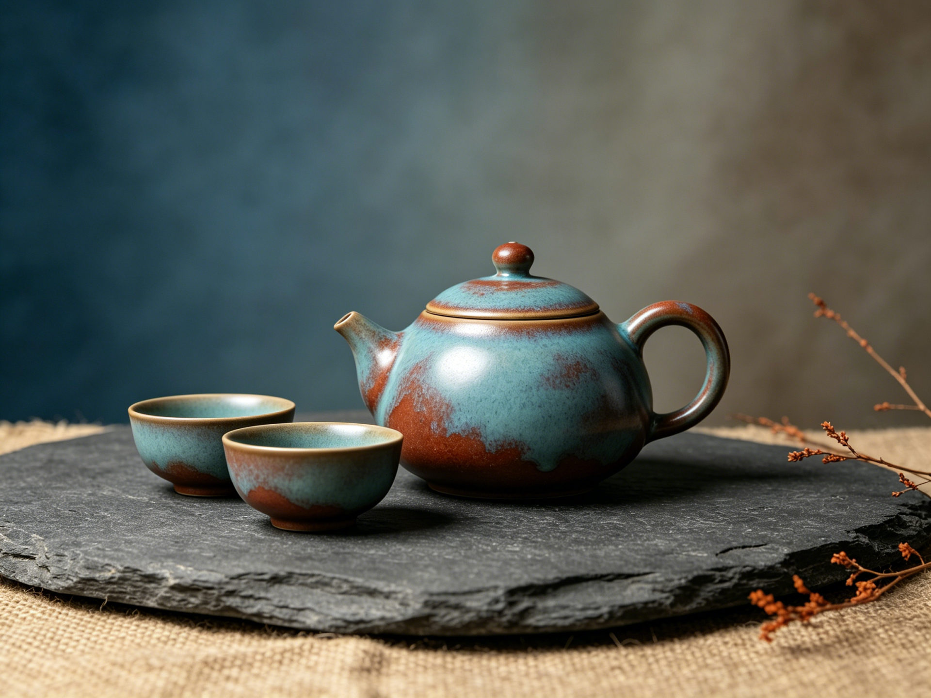 柴炉颜色釉系窑变茶具组合套装